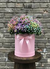 Цветочная композиция из Гипсофила и Розы в шляпной коробке #REPLACE_PRED# Хлюпино