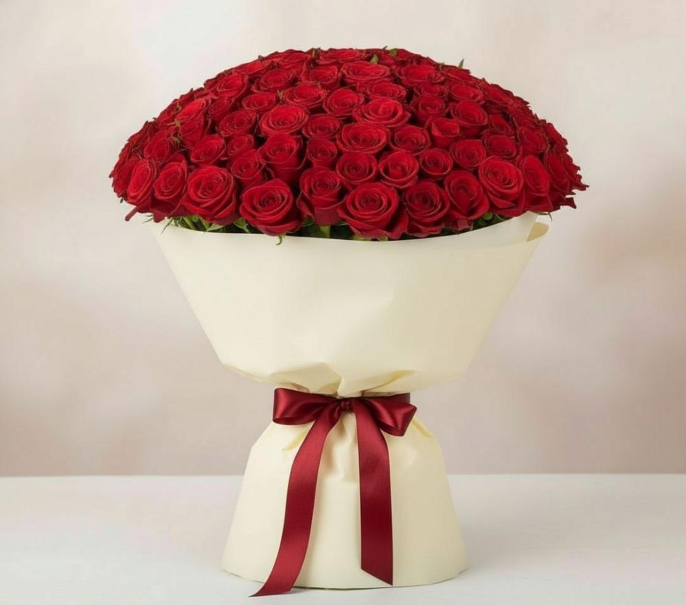 Букет 101 Красная роза Милано в Хлюпино
