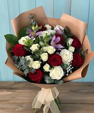 Букет цветов из:  Розы и Альстромерии в Хлюпино