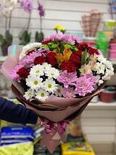 Букет цветов из:  Розы, Хризантемы и Альстромерии #REPLACE_PRED# Хлюпино
