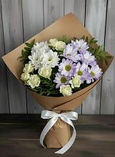 Букет цветов из:  Хризантемы и Розы в Хлюпино