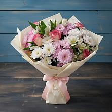 Букет цветов из:  Хризантемы, Альстромерии и Розы #REPLACE_PRED# Хлюпино