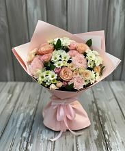 Букет цветов из:  Гвоздики, Розы и Хризантемы в Хлюпино