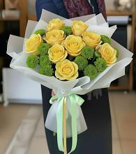 Букет цветов из:  Хризантемы и Розы в Хлюпино