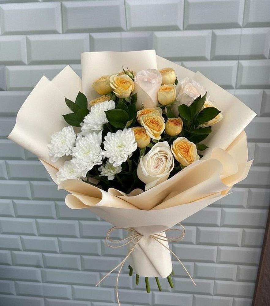 Букет цветов из: Розы и Хризантемы в Хлюпино