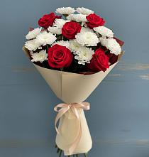 Букет цветов из:  Розы и Хризантемы в Хлюпино