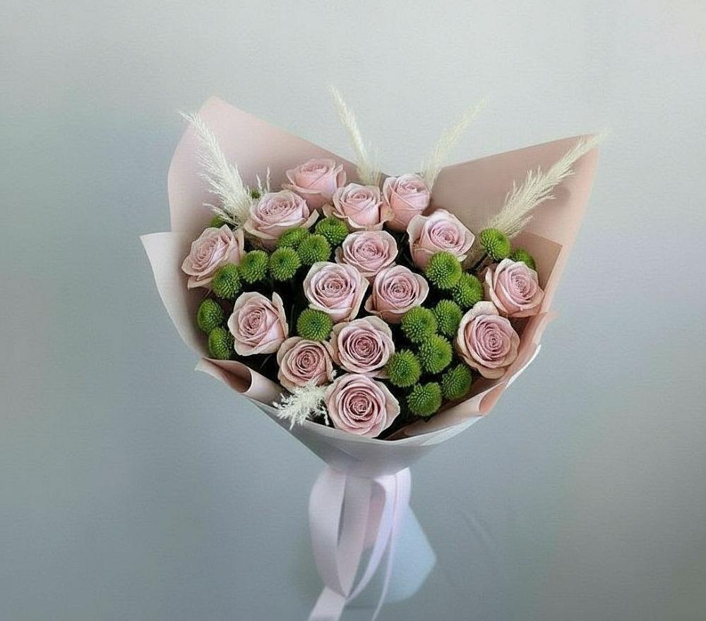 Букет цветов из: Розы и Хризантемы в Хлюпино