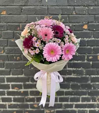 Букет цветов из:  Герберы и Хризантемы в Хлюпино