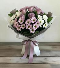 Букет цветов из:  Хризантемы и Розы в Хлюпино