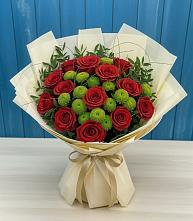 Букет цветов из:  Розы и Хризантемы в Хлюпино